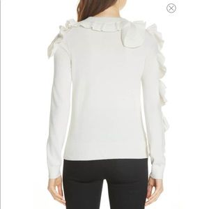 Ted Baker Sweaters - Ted Baker Cream Ruffle Sweater size 4 - NWT Ted Baker Sweaters - Ted Baker Cream Ruffle Sweater size 4 - NWT